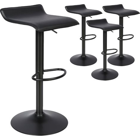 Tabouret Bar Chaises de Salle à Manger Lot de 4, Chaise de Cuisine pivotante, Bistro de Cuisine à Domicile, Noir (1/5)