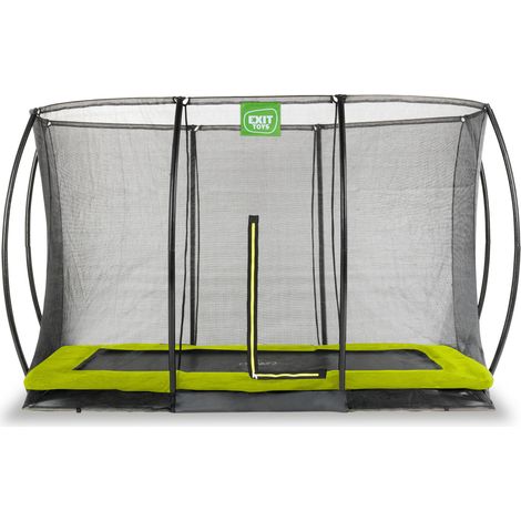 EXIT Silhouette Ground Trampoline 8x12ft with Safety Net – Green