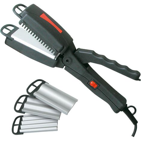 Piastra per Capelli Liscia con 3 Acconciatori e Pettine ECM PS 04 Nera (1/4)