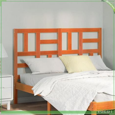 Tête de lit - ABI - Brun cire - Bois massif - 145,5 x 4 x 104 cm (1/5)