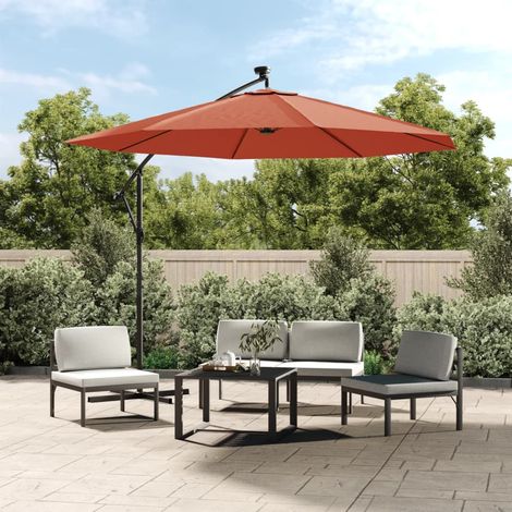 Toile de rechange parasol,Tissu de remplacement pour parasol déporté terre cuite 300 cm -80477 (1/5)
