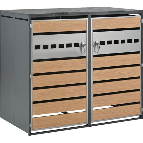 CAIziBoîte de rangement à double porte avec couvercle à charnière