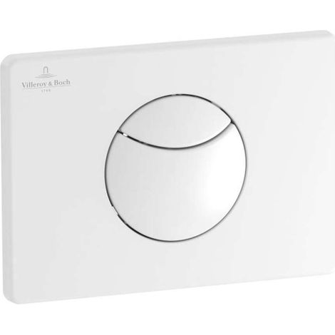 Villeroy & Boch – Plaque de déclenchement WC 205 x 145 x 22 mm – Actionnement avant – Rinçage 2 quantités – Plastique pour éléments ViConnect