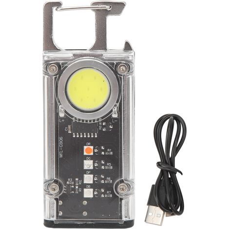 Mini lampe torche LED rechargeable puissante multifonction aimantée portable argent multi-mode petite lampe de poche (1/5)