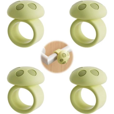 Ecleanfy - Ensemble de 4 protections de poignées de porte en caoutchouc pour protéger les murs et éviter les dommages (vert) (1/5)