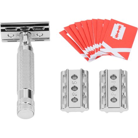 Eosnow Double Edge Safety Trimmer Set Zinc Alloy Reusable Hair Stand for Men (1/5)