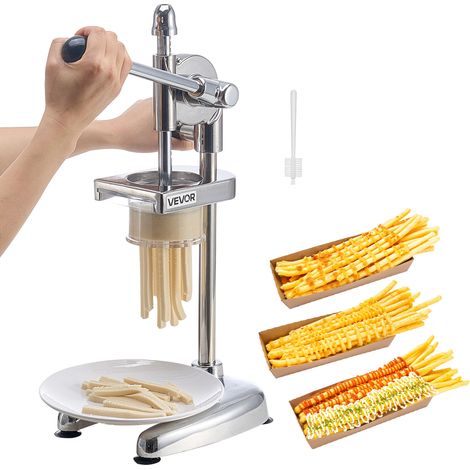 VEVOR Tagliapatate Commerciale per Patatine Fritte, Pressa in Acciaio Inox per Strisce di Patate Fritte, Taglierina con Estrusore Estensibile, Pressa Manuale per Pure di Patate per Ristoranti (1/5)