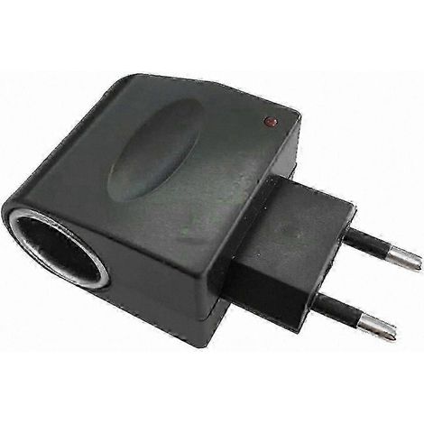 Adaptateur 12V DC vers prise 220V AC, convertisseur pour prise allume-cigare, alimentation électrique secteur, chargeur voiture, fiche mâle, usage camping et voyage, compatible 12 volts. (1/5)