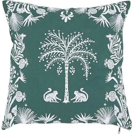 Coussin brodé "The Palm Resort" 45 x 45 cm Atmosphera - - (1/4)