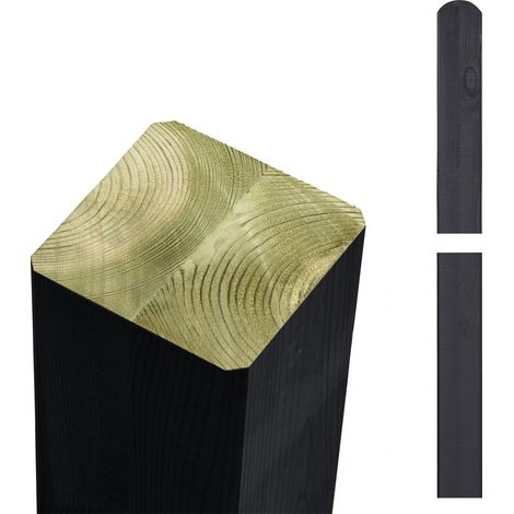 Plus Leimholzpfosten 268 cm 90 x 90 mm schwarz Kopf gerundet Leimhölzer