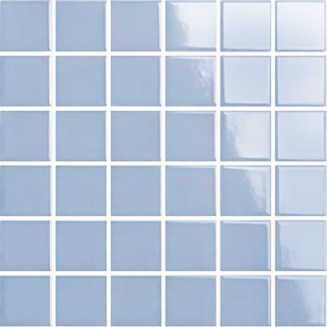 Mosaïque de grès cérame PICCOLO VELVET 5x5cm (finition brillante) -  Placid blue - -  329 - Placid blue - boîte de 0.93 m2