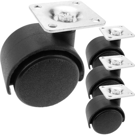 PrimeMatik - Roulettes pivotantes roue en nylon sans frein 40 mm 34x34 mm 4 pack (1/5)
