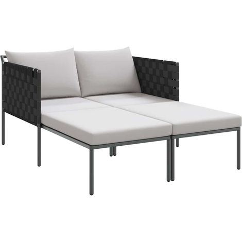 Maison Exclusive - Sonnenliege mit Kissen 2-Person Anthrazit 153