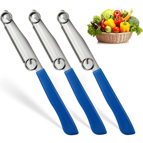 3 high-speed cutting knives, a stainless steel fruit peeler and a 3-in-1 multifunctional fruit knife. (1/5)