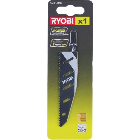 RYOBI Lame baïonnette FlushCut - Spéciale scie sauteuse - Bois - 10 TPI - RAK01JSFC (1/2)
