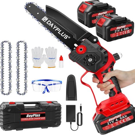 Tronçonneuse sans fil 8 pouces avec 2 batteries 4000mAh – Moteur sans balais – Coupe de bois jusqu'à 8 pouces – Étui de transport inclus - 8000mah (1/5)