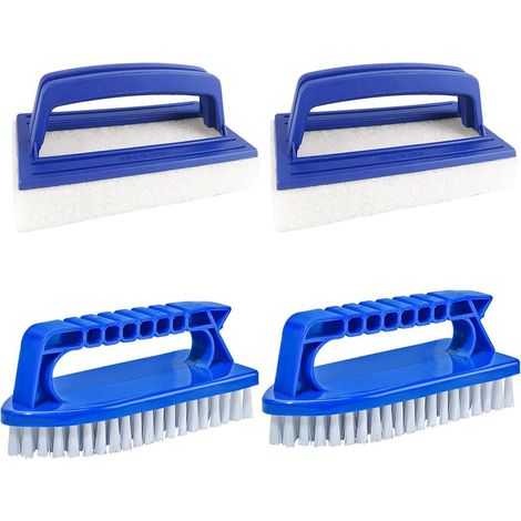 Brosse Piscine - Brosse Éponge Nettoyage Paroi Piscine Spa Baignoire Petite Piscine - Poignée Ergonomique Antidérapante - 4 Pièces (1/5)