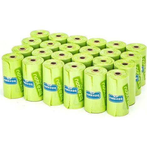 Sacs biodégradables pour animaux Nobleza, 24 rouleaux de 15 sacs chacun