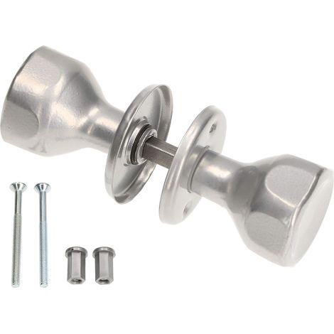 Kotarbau – Bouton de porte rotatif argent – Diamètre 48 mm – Longueur 55 mm – Pour portes jusqu'à 80 mm d'épaisseur – Installation facile sur bois, métal, PVC (1/5)