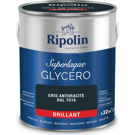 Laque glycéro gris anthracite RAL 7016 brillant - RIPOLIN - 2 L (1/5)