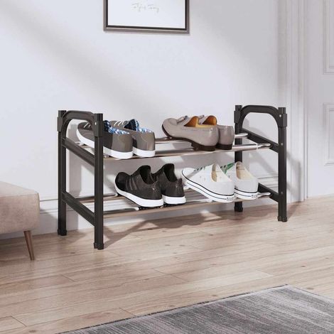 vidaXL Zapatero extensible con dos estantes 119x24x37 cm (1/5)