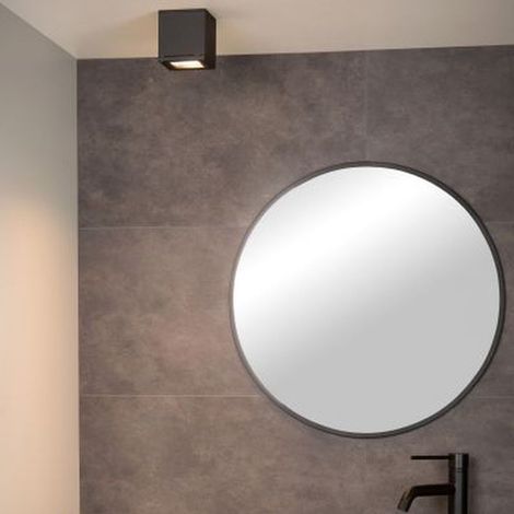 Lucide AVEN - Deckenstrahler Badezimmer - 1xGU10 - IP65 - Schwarz (1/4)