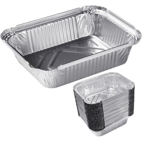 50-teiliges Set Aluminiumschalen mit Deckel – Vielseitige Lebensmittelbehälter, unverzichtbares Grill- und Küchenzubehör zum Vorbereiten, Servieren und Aufbewahren