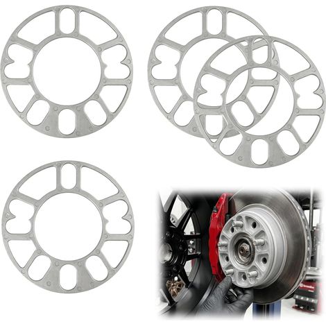 Entretoises pour Jantes, Cales D'espacement de Roue, Accessoires Auto En Alliage D'aluminium 3mm, Universelles pour 4 Et 5 Trous pour Élargir Le Véhicule Et Améliorer La Stabilité (3mm) (1/5)