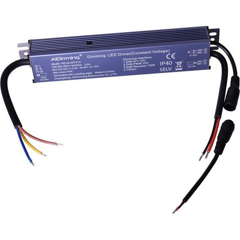 Fuente De Alimentación Regulable TRIAC DC 12V 3.3A 40W IP40