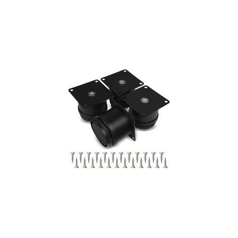 Set di 4 gambe per mobili BRAVIX, gambe regolabili in acciaio inox da 50 mm per tavolo, bagno, ufficio e cucina, nere.