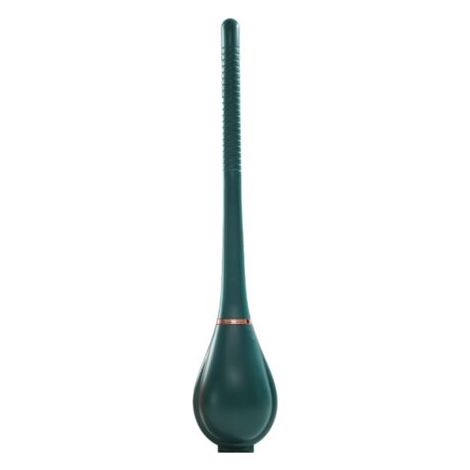 Brosse de toilette plate en silicone, brosse de toilette antibactérienne pour le nettoyage de la salle de bain, verte, brosse de toilette à ouverture et fermeture automatiques (1/3)