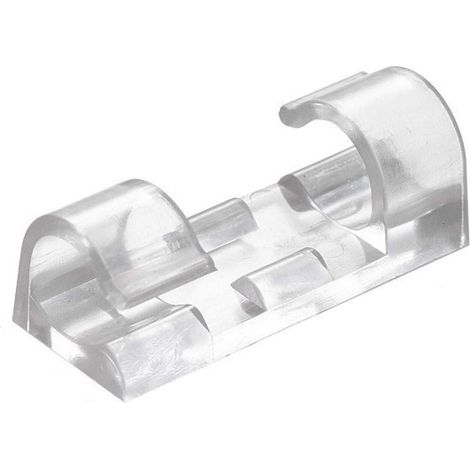80 x Clips de câble transparent support de fil de chute de câble autocollant organisateur de gestion de cordon en plastique pince pour école de bureau à domicile (1/5)