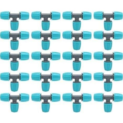 20pcs Barbed T-Fittings, 16mm Barbed Hose Fittings Drip Irrigation Fittings Tube T-Connectors 3-Way Adapter Hose Joints for Garden Yard Plant Watering