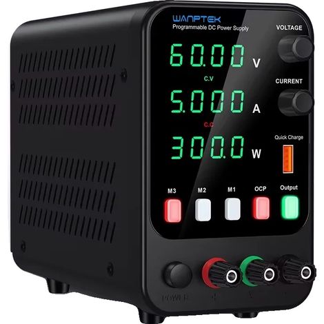 Fuente de alimentación de CC, voltaje y corriente ajustables, APS 60V 5A 300W, enchufe EU-a de 220V (1/2)