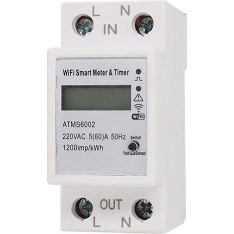 Tuya WiFi Intelligent Electric Meter Intelligent Energy Meter Timer Home Electric Meter Mobilephone APP Remotes Control No Need Manual Meter Reading Intelligent Home Electric Meter (1/4)