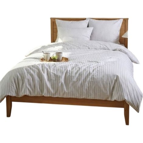 Parure de lit a rayures 220 x 240 cm beige (1/5)
