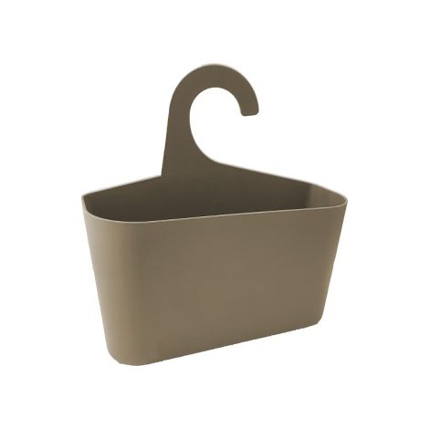 Panier de rangement pour douche 26x9x26,5 cm avec crochet en Duroplast Tortora Made in Italy Tortora