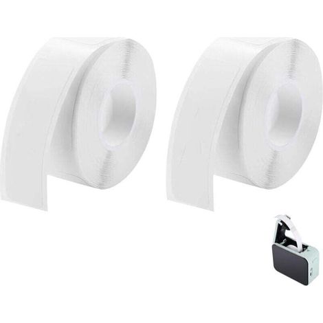 Confezione da 2 rotoli di etichette autoadesive P15, 12 mm x 40 mm, compatibili con stampanti di etichette P15, adatte per l'organizzazione di casa, ufficio, scuola e magazzino, bianche, 160-Crezuo