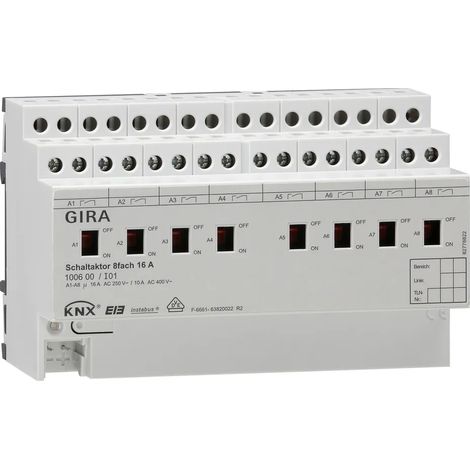 Gira Actuador de conmutación 8 veces 16 A Manual KNX REG [100600], 1006 00