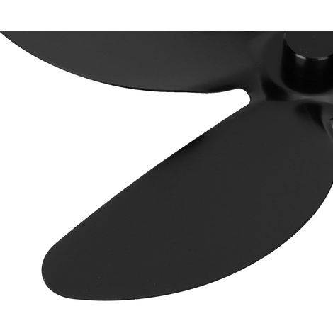Schwarzer 5-Blatt-Lüfterflügel aus Aluminium – Thermobetriebener Lüfter für Herd/Kamin, Universalzubehör (Durchmesser 18 cm, 76 g) (1/5)