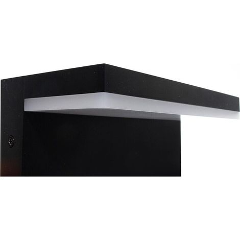 Trade Shop - Aplique Led Lámpara De Pared De 10 Vatios Para Balcones Jardín Ip54 Cct Interruptor B82-3c -      Negro