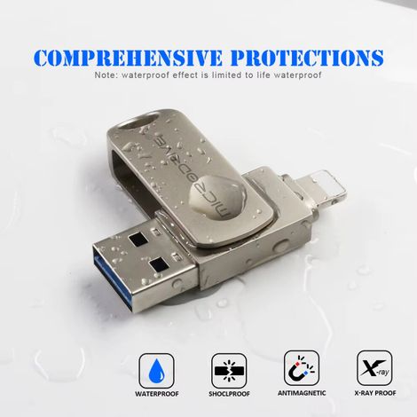 Memoria USB de 256 GB de aleación de zinc, Apple StickDrive G2, alta velocidad de lectura, interfaz dual Lightning y USB 2.0, compatibilidad universal, carcasa metálica. (1/4)