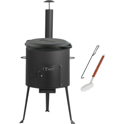 Bbq-Toro – Kazan en fonte 6,9 L avec couvercle – Four Ø 34 cm pour cuisson, grill et mijotage – Compatible avec Dutch ovens et woks (1/5)