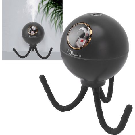 Humidificateur Ultrasonique Mini 400ml USB Rechargeable Design Astronaut Octopus Grey (1/4)