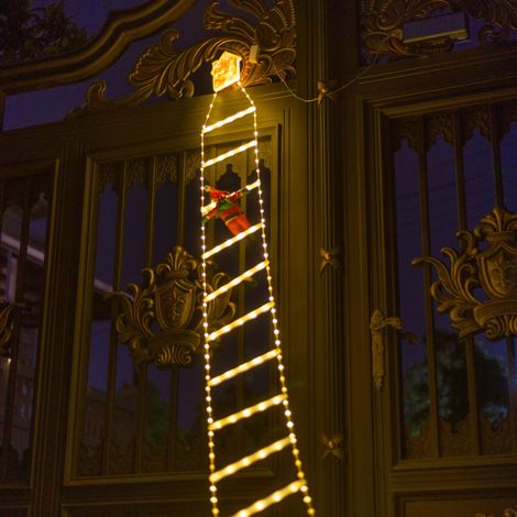 Lumière d'échelle de décoration murale de fenêtre de noël, norme européenne, lumière chaude, igloo, 3 mètres, 228 lumières (1/4)