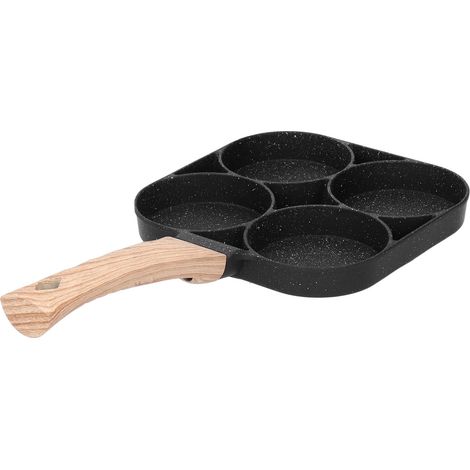 Casserole à 4 trous antiadhésive pour la cuisson des œufs, des crêpes et autres pancakes, compatible avec les plaques à induction et à gaz. (1/5)