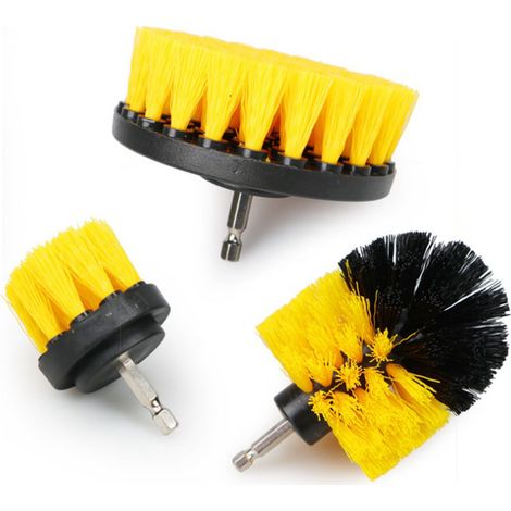 Lot de 3 brosses de nettoyage pour perceuse, têtes 2in 3.5in 4in, balai rotatif puissant pour voiture et maison (1/5)