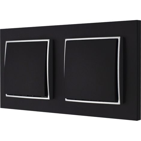 Interruptor de luz Dos mini enanos individuales, negro mate/plata (1/5)