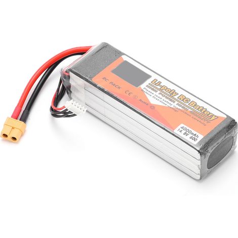 14.8V 4000mAh 4S 60C Batterie LiPo avec Connecteur XT60 pour Voiture Bateau Hélicoptère Drone RC (1/5)