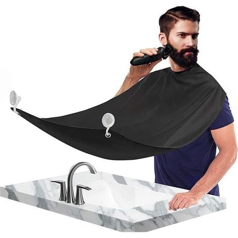Tablier de Barbe,Bavoir à Barbe Cape Coiffeur Barbe Tablier Imperméable Tablier de Toilettage de Rasage de Barbe avec 2 Ventouse av (1/4)